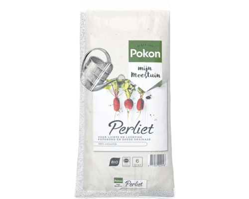 Pokon Perliet 6 liter zak voor een luchtige potgrond en goede drainage in de moestuin. Bio en honderd procent natuurlijk.