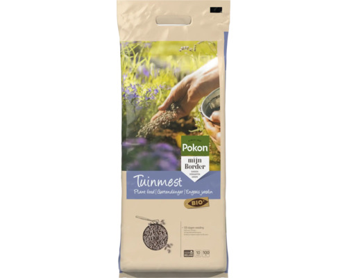 Pokon Bio Tuinmest voor borders, zak van 10 kilogram voor 100 vierkante meter, 120 dagen voeding.