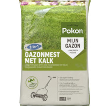 Pokon Gazonmest met Kalk, 3-in-1 formule voor voeding, kalk en plantversterker, 120 dagen voeding, geschikt voor 250 vierkante meter.