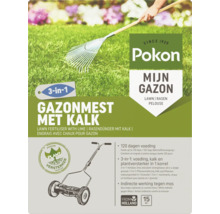 Pokon Logo, Gazonmest met kalk, 3 in 1 voeding, kalk en plantversterker in 1 korrel, 120 dagen voeding, voor 15 vierkante meter.