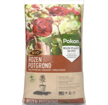 Pokon Bio Rozen Potgrond, zak van 30 liter, voor 100 dagen voeding, geschikt voor alle soorten rozen in potten en borders.