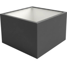 Vierkante wandlamp in kubusvorm van metaal in antraciet.