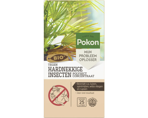 Pokon Bio Tegen Hardnekkige Insecten Polysect Concentraat voor 25 liter, biologisch middel tegen luizen en rupsen, zichtbaar effect binnen 24 uur.