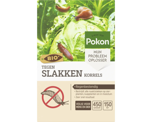 Pokon Bio Tegen Slakken Korrels tegen naaktslakken op planten, 450 gram voor 150 vierkante meter, regenbestendig en veilig voor mens en dier.