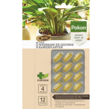 Pokon Bio plantkuur voor weerbare en gezonde kamerplanten, verpakking met twaalf capsules, werkt vier weken.