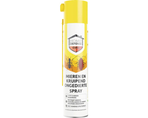 Home Defense Cure Spray tegen mieren en kruipend ongedierte met spuitrietje, werkt vier tot zes weken tegen mieren en kakkerlakken.