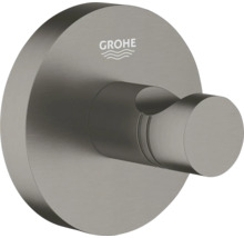 Grohe badjashaak van geborsteld metaal met ronde rozet.