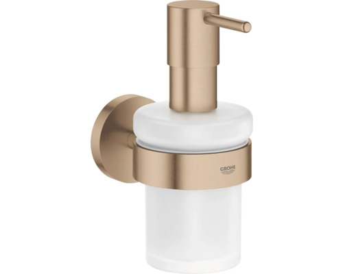 GROHE Zeepdispenser Start brushed warm sunset Wandzeepdispenser GROHE van glas en metaal met geborstelde afwerking in brons.