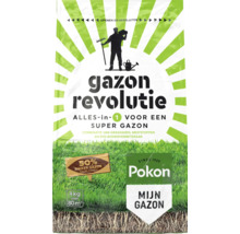Pokon Logo, Gazon Revolutie 4 Kilogram voor 80 vierkante meter, alles-in-1 combinatie van graszaad, meststof en bodemverbeteraar voor dicht gazon.