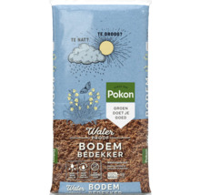 Pokon Logo op een 45 liter zak Waterproof Bodembedekker, waterregulerend tegen uitdroging en wateroverlast.