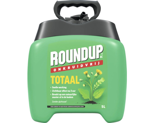 Roundup Onkruidvrij Totaal onkruidverdelger zonder glyfosaat in jerrycan van 5 liter.