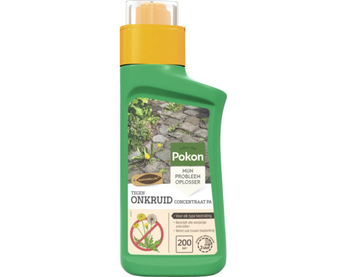 Pokon onkruidverdelger concentraat voor 200 vierkante meter, natuurlijk middel voor bestrating en beplanting, zichtbaar effect binnen 3 uur.