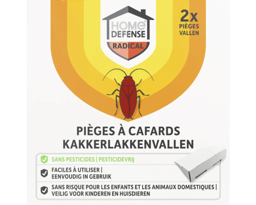 Home Defense Radical kakkerlakkenvallen, 2 stuks, pesticidevrij, veilig voor kinderen en huisdieren, eenvoudig in gebruik.