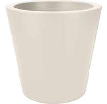 Conische bloempot van glanzend keramiek in de kleur crème.