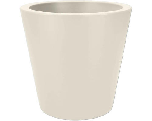 Conische bloempot van glanzend keramiek in de kleur crème.