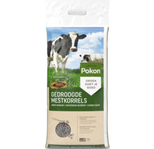 Pokon Gedroogde mestkorrels, 10 kilogram, honderd procent natuurlijke meststof voor borders, gazon en moestuin, Pokon Logo.
