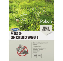 Pokon Mijn Gazon Mos & Onkruid Weg! 3-in-1 duo verpakking, gazonmest tegen mos en onkruid voor 50 vierkante meter, 2750 gram, Pokon Logo.