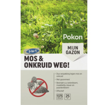 Pokon Logo, Pokon Mijn Gazon Mos en Onkruid weg 3-in-1 gazonmest voor bestrijding van mos en onkruid, 1375 gram voor 25 vierkante meter.
