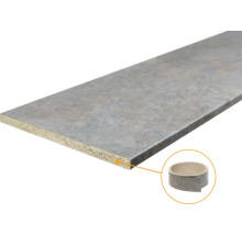 Spaanplaat met steeneffect inclusief bijpassende rol kantenband.