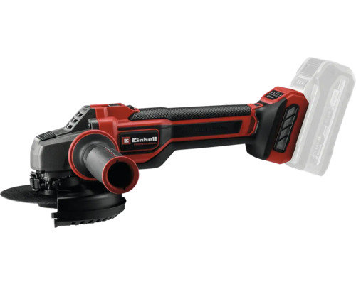 Einhell Professional haakse slijper op accu met extra handgreep en verstelbare beschermkap.