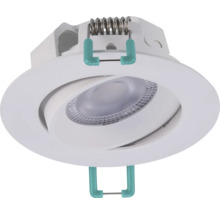 Kantelbare LED-inbouwspot in rond design met montageveren.