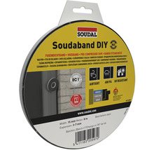 Soudal Soudaband DIY voegband, 15 millimeter breed, 8 meter lang, voorgecomprimeerd, luchtdicht, UV-bestendig, expansie 3 tot 7 millimeter.