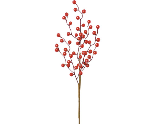 Kunstmatige tak met rode bessen, decoratietak voor kerstversiering en bloemstukken.