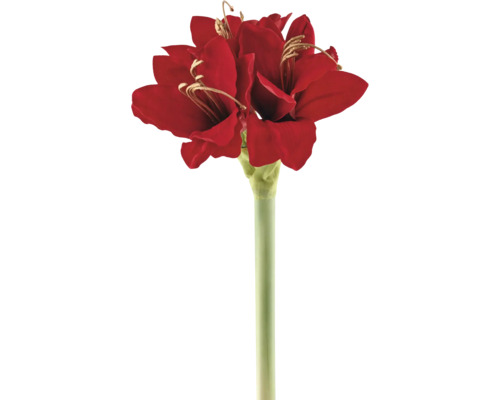Kunstbloem amaryllis op steel, rood.