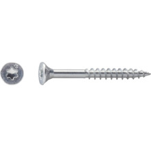 Houtschroef met verzonken kop, Torx-aandrijving en deeldraad van verzinkt staal.