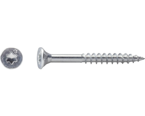Verzonken schroef met Torx-aandrijving en deeltraad.