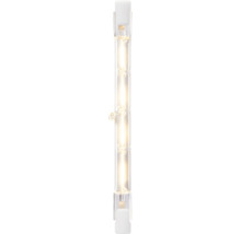 Halogeenlamp in staafvorm met R7s fitting van helder glas.