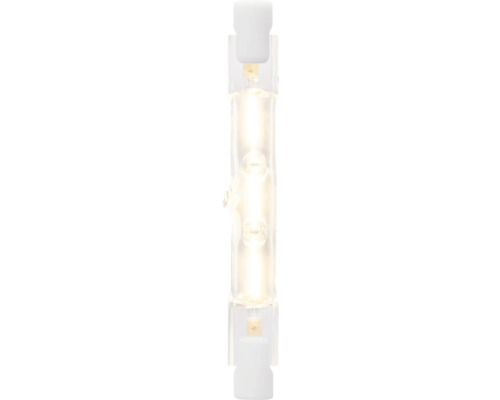 Brandende R7s halogeenstaaflamp van helder glas.