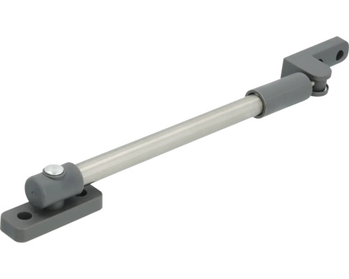 Raamuitzetter met metalen stang en grijze kunststof houders.