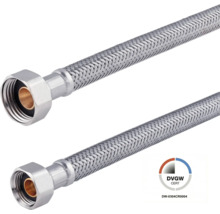 Flexibele aansluitslang van roestvrij staal vlechtwerk met DVGW certificering voor kranen.