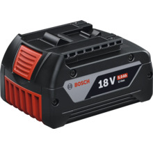 Bosch accupack 18 Volt 5,0 Ampère-uur Lithium-Ion in zwart en rood.
