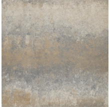 Vierkante gres porcellanato tegel met steenlook en gestructureerd oppervlak.