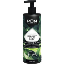 Vloeibare meststof Lechuza PON Perfect Leaf Fluid voor groene planten in een pompfles van 475 milliliter.