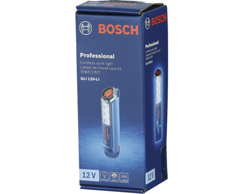 Bosch Logo, Bosch Professional accu werklamp GLI 120-LI, 12 Volt, 300 Lumen.