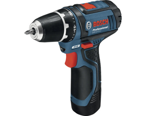 Bosch Professional accu-boorschroefmachine GSR 12-2-LI met snelspanboorhouder en instelbaar draaimoment.