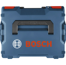 Blauwe Bosch gereedschapskoffer L-Boxx van kunststof met draaggreep en Bosch Logo.