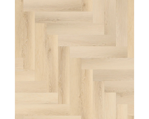 Laminaatvloer in lichte houtlook met visgraatpatroon en voelbare houtstructuur.