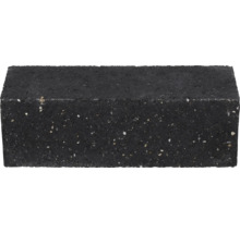 Antracietkleurige, rechthoekige betonnen klinker met fijne structuur.