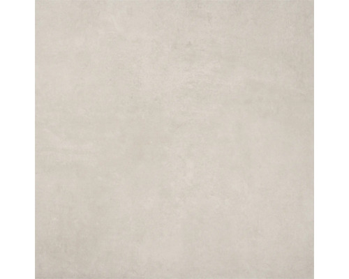 Vierkante vloertegel van porseleingres in lichtgrijze betonlook met een mat oppervlak.