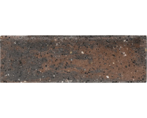 Steenstrip in bruin-zwarte steenlook, rechthoekig, gestructureerd oppervlak.