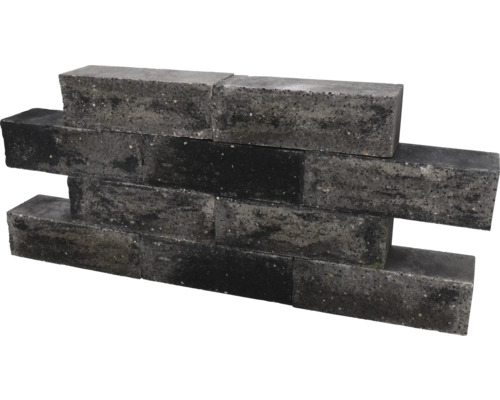 Gestructureerde steenstrips van beton met natuursteenlook in Z-vorm voor wandbekleding.