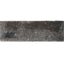 Rechthoekige steenstrip in donkere natuursteenlook met korrelige oppervlaktestructuur.