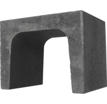 Betonnen U-element in de kleur antraciet voor tuinontwerp.