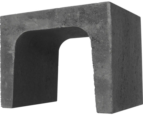 Betonnen U-element in de kleur antraciet voor tuinontwerp.