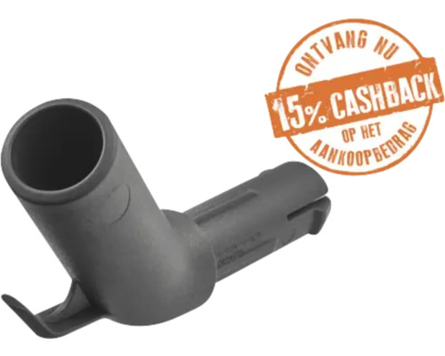 Grijze kunststof adapter met vijftien procent cashback op het aankoopbedrag.