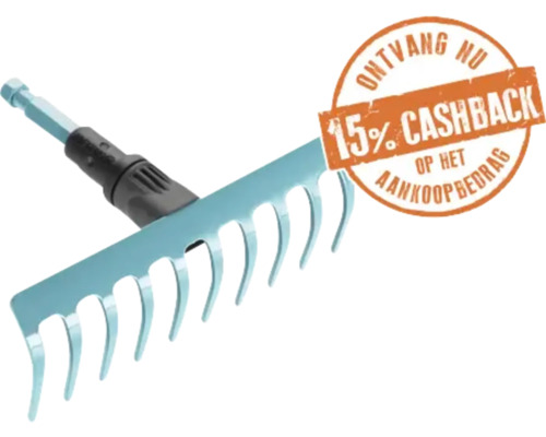 Hark met veertien tanden en steelverbinding, inclusief vijftien procent cashback actie.